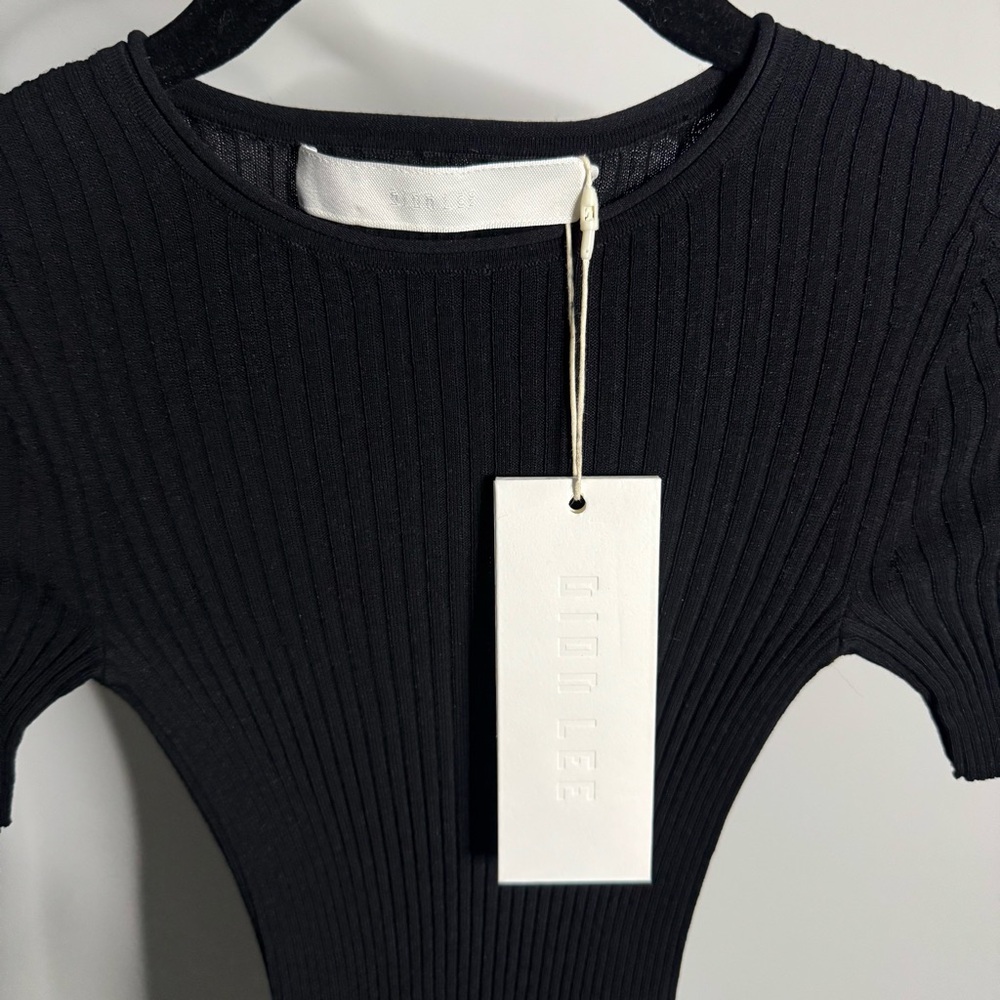 Dion Lee Black Gradient Rib T-Shirt - Picture 4 of 6